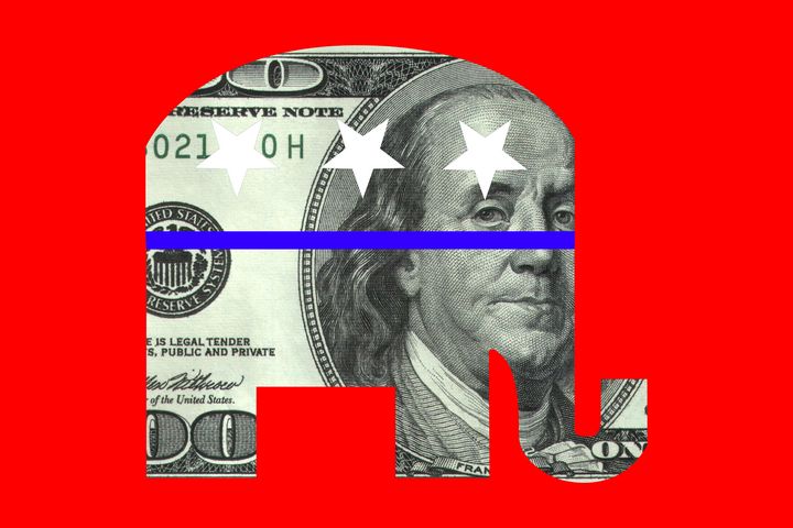 $100 Bill in Form of GOP Republican - Brian Kindsvater Art
