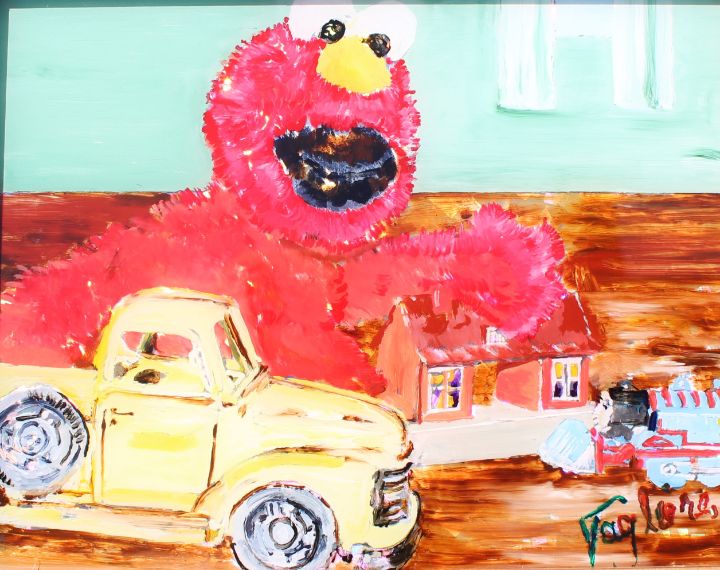 Elmo And Thomas The Train Finishing Touches Art Gallery Paintings   42 23 9 7 12 27 47m 