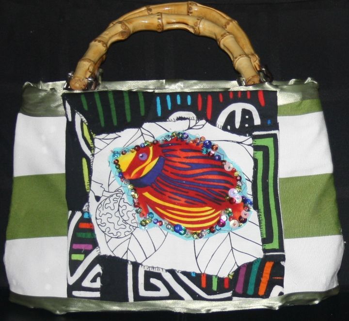 Fish Handbag - Panama design - eco-friendly art