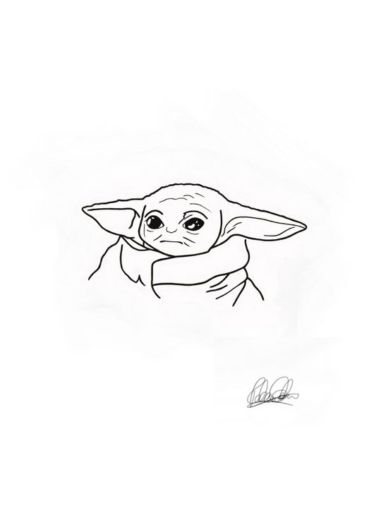 baby yoda drawing