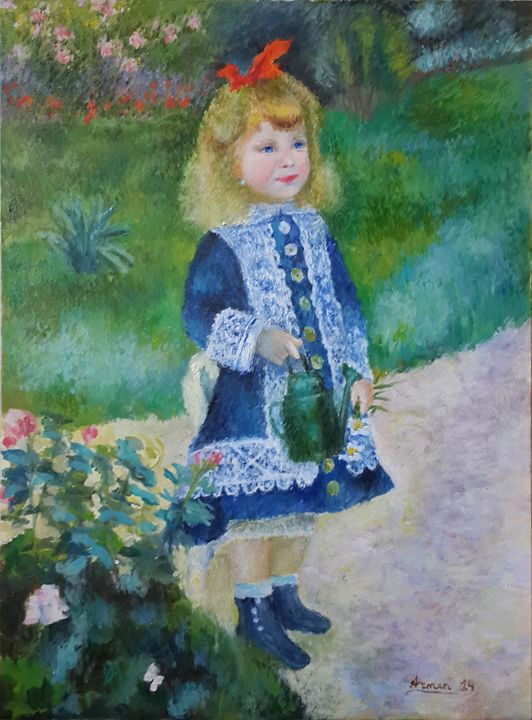 Girl with watering can(Reproduction) Armen Baberts 's Gallery