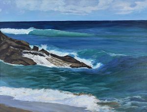 Crashing Waves, Hawksbill Beach - Paintings by Sheila Murphy