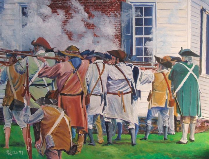 Revolutionary reenactors at Latta - Stephen E Rizzo - Paintings ...