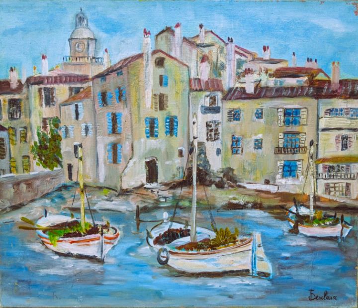Petit Port de Saint Tropez - Josyane Desclaux - Paintings & Prints