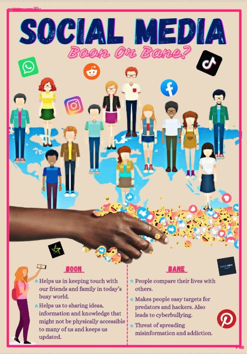 Poster Social Media boon bane Nile Paintings Prints Science 