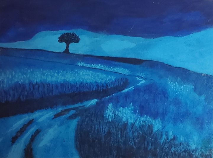 Lonely tree on the hill - Creative Acrylics LLC