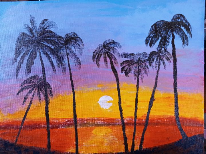 Sunset Beach - Susan's Sketches to Canvas - Paintings & Prints ...