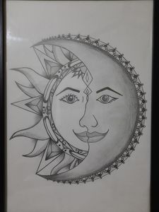 sun and moon pencil drawing