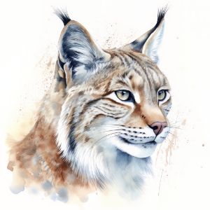 Lynx Animal Portrait Watercolor - Frank095