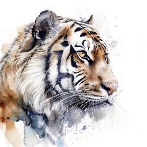 Tiger Animal Portrait Watercolor - Frank095