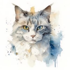 Australian Mist Cat Watercolor - Frank095