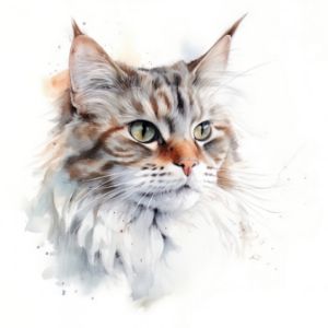 Kurilian Bobtail Cat Portrait - Frank095