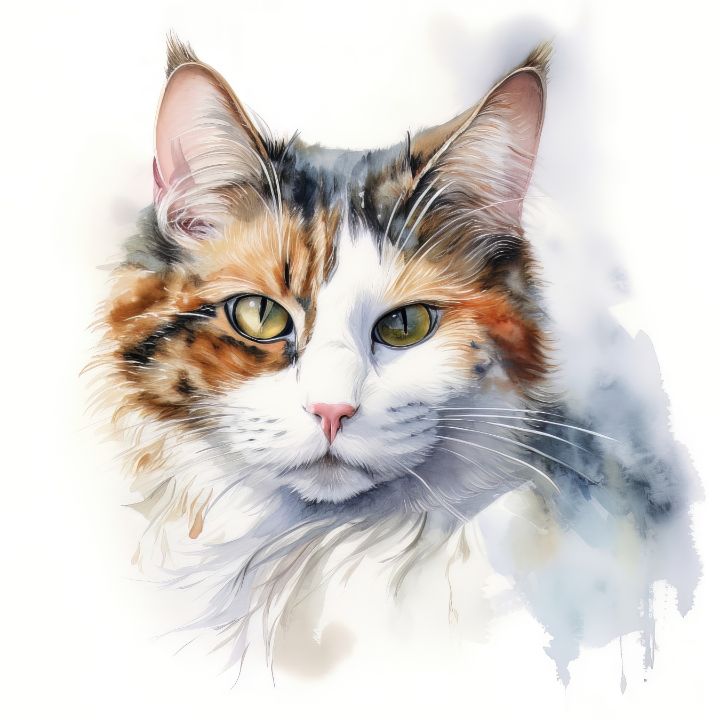 Munchkin Cat Watercolor Painting T-Shirt