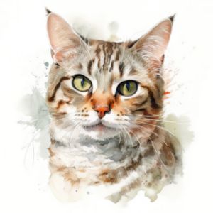 PerFold Cat Portrait Watercolor - Frank095