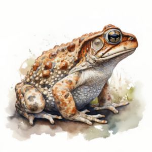 Toad Animal Portrait Watercolor - Frank095