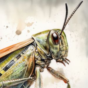 Grasshopper Animal Watercolor - Frank095