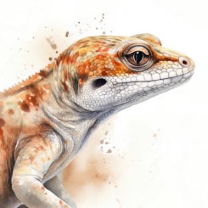 Gecko Animal Portrait Watercolor - Frank095