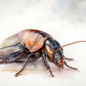Cockroach Animal Portrait Watercolor - Frank095