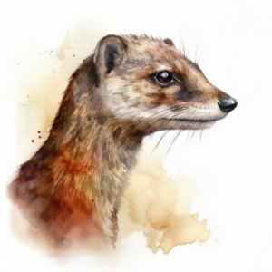 Mongoose Animal Portrait Watercolor - Frank095