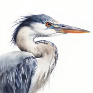 Heron Animal Portrait Watercolor - Frank095