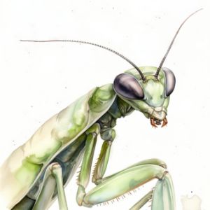 Mantis Animal Portrait Watercolor - Frank095