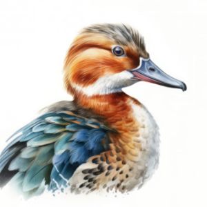 Mandarin Duck Bird Watercolor - Frank095