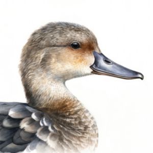 Gadwall Bird Portrait Watercolor - Frank095
