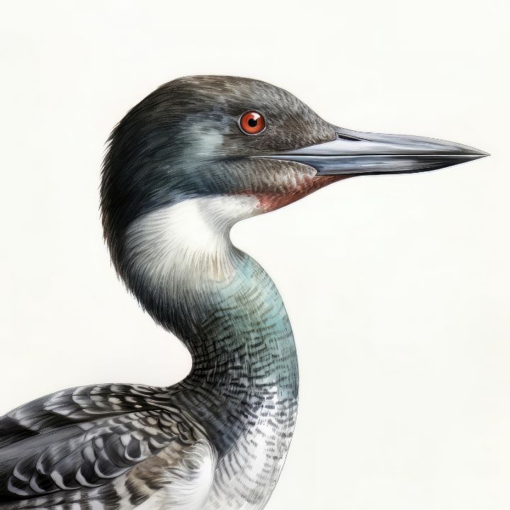 Loon Bird Portrait Watercolor - Frank095 - Digital Art & AI, Animals ...