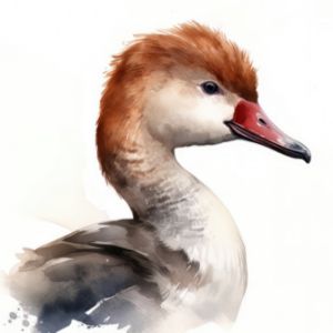 Red-Crested Pochard Bird Portrait - Frank095