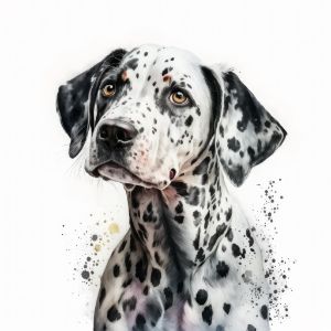 Dalmatian Dog Portrait Watercolor - Frank095