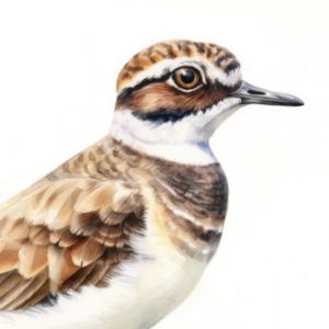 Killdeer Bird Portrait Watercolor - Frank095