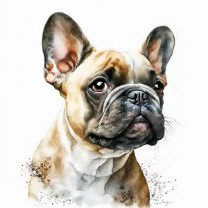 French Bulldog Dog Watercolor - Frank095