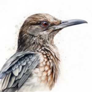 Thrasher Bird Portrait Watercolor - Frank095