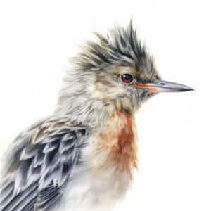 Sora Bird Portrait Watercolor Paint - Frank095
