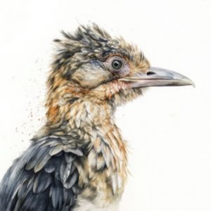 Screamer Bird Portrait Watercolor - Frank095