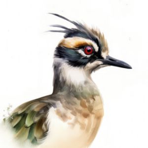 Lapwing Bird Portrait Watercolor - Frank095