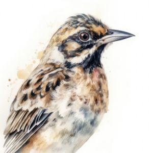 Lark Bunting Bird Watercolor - Frank095