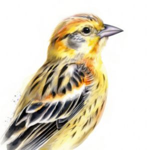 Yellowhammer Bird Watercolor - Frank095
