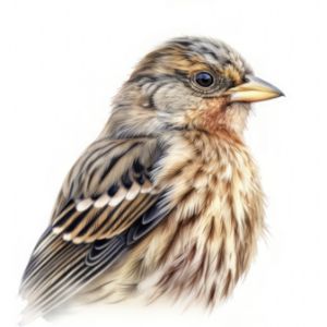 Corn Bunting Bird Watercolor - Frank095