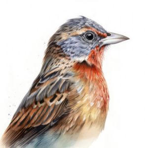 Striolated Bunting Bird Portrait - Frank095