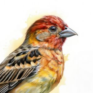 Red-Headed Bunting Bird Portrait - Frank095