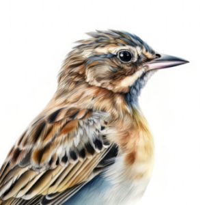 Lark-Like Bunting Bird Portrait - Frank095