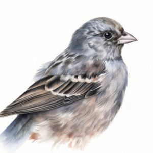 Grey Bunting Bird Portrait - Frank095