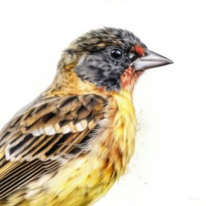 Black-Headed Bunting Bird Portrait - Frank095