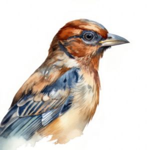 Somali Bunting Bird Portrait - Frank095