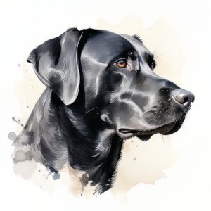 Dog Animal Portrait Watercolor - Frank095