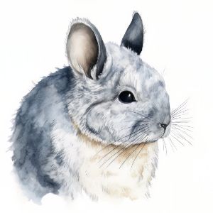 Chinchillas Animal Watercolor - Frank095