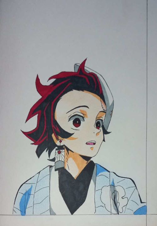 How to draw Tanjiro Kamado step by step 