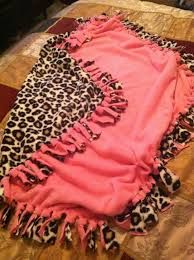 Pink and Leopard Fleece Tie Blanket - Jenny Von Doom