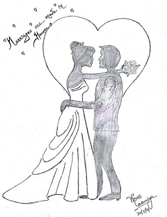 Married couple cartoon drawing, wedding invitation concept Stock Vector |  Adobe Stock